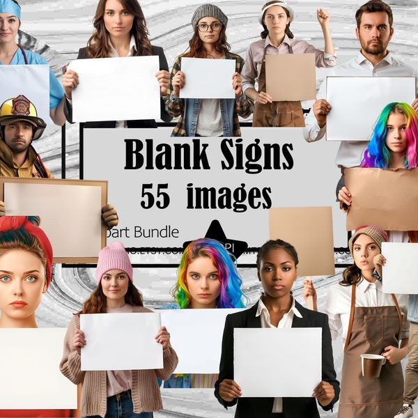 Protest Sign Clipart Blank Protest Sign PNG Bundle PNG Graphics Transparent Commercial Use Digital Download Sublimation Protest Starter Kit