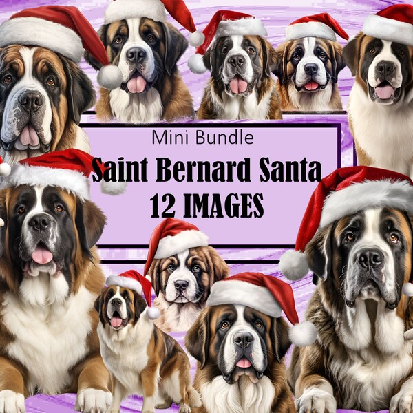 Sweatshirt Saint Bernard En Père Noël - Pull De Noël Mignon Pour Amoureux Des Chiens - Homme, Femme, Enfant