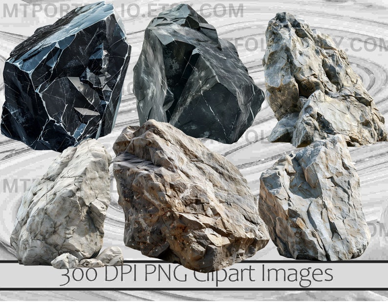 Rocks Clipart River Rocks PNG Graphic Obsidian Image Transparent Commercial License Digital Download Sublimation Zen Rock Stack Junk Journal image 4