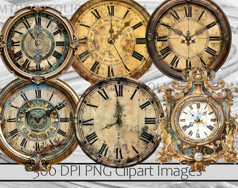 Clock Face Clipart Analog Clock Png Digital Download Vintage Clock PNG ...