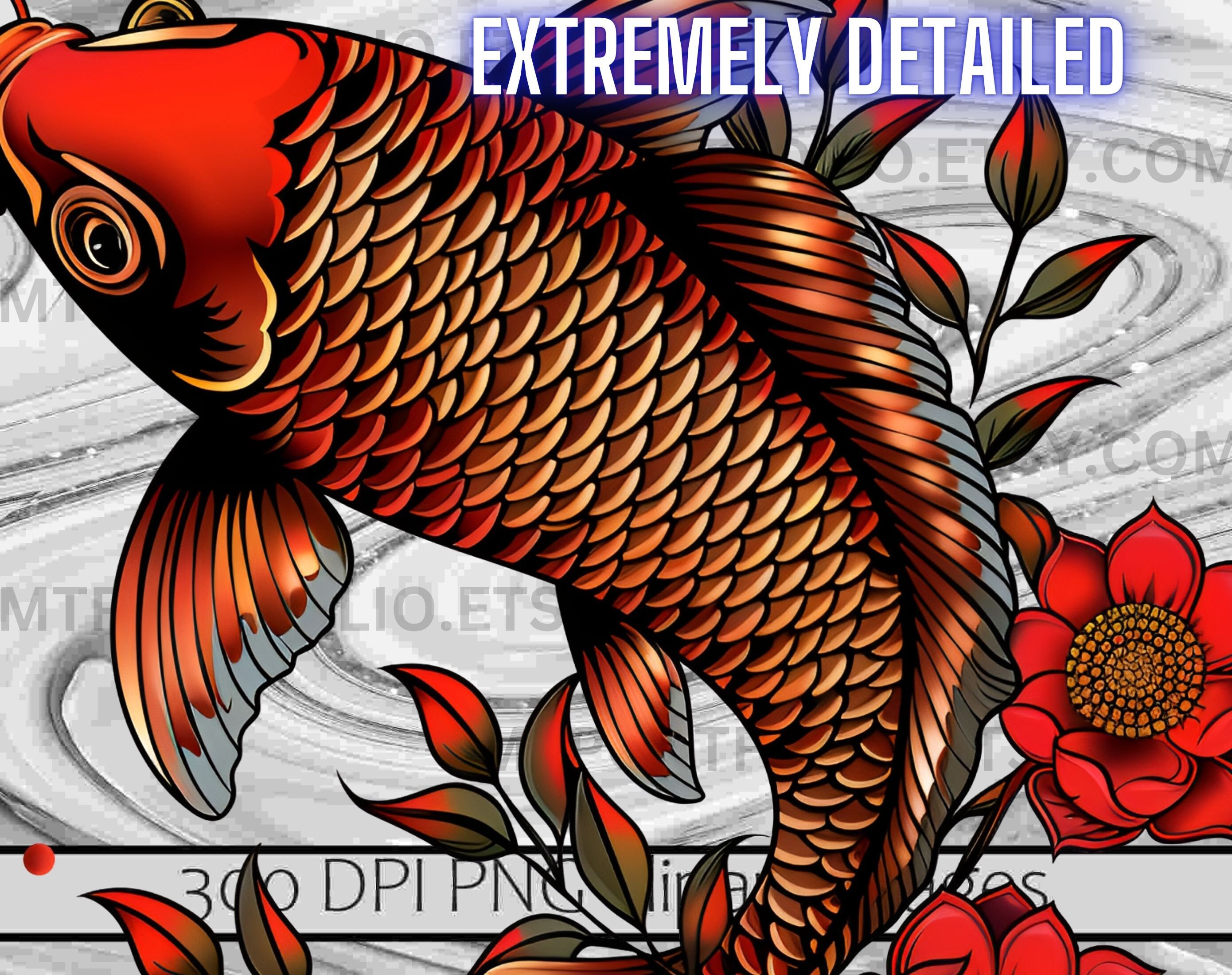 Koi Clipart Japanese Tattoo Koi Fish PNG Clipart Bundle Tattoo Flash Style  PNG Asian Clipart Paper Craft Journal Koi Traditional Tattoo PNG - Etsy, image size:2780x2200