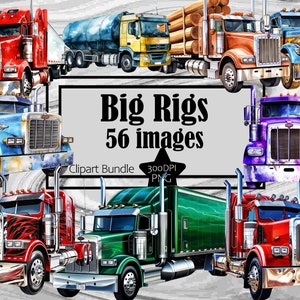 Big Rig Trucks Clipart Semi Trucks PNG Trucks Bundle PNG Graphics Transparent Commercial Use Digital Download Sublimation Journal