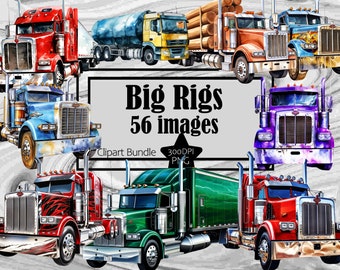 Big Rig Trucks Clipart Semi Trucks PNG Trucks Bundle PNG Graphics Transparent Commercial Use Digital Download Sublimation Journal