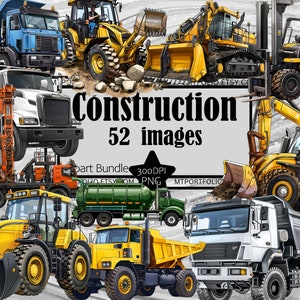 Bouwmachines Clipart stoomwals PNG graafmachine afbeelding transparant commercieel digitale download sublimatie zwaar materieel pt1