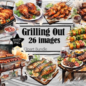 BBQ Summertime Grilling Brisket Smoked Graphics Transparant Commerciële licentie incl. ~ Digitale download sublimatie junk Journal