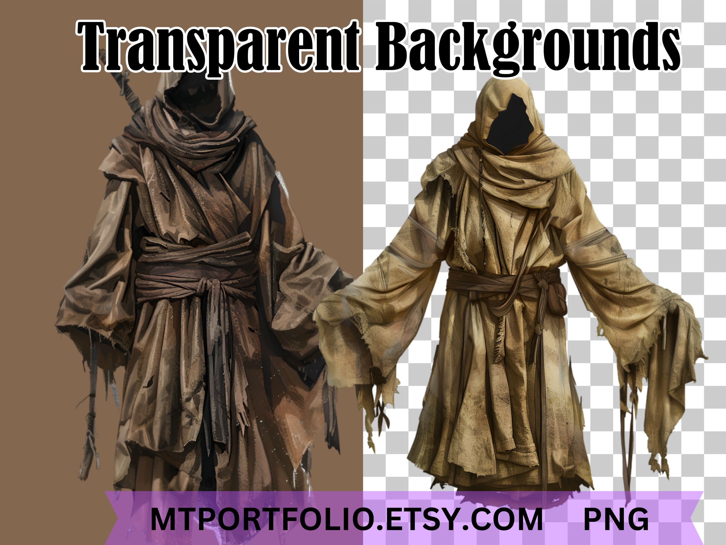 Mystical Robes Clipart Tattered Cloak PNG Cosplay Cleric Clipart ...
