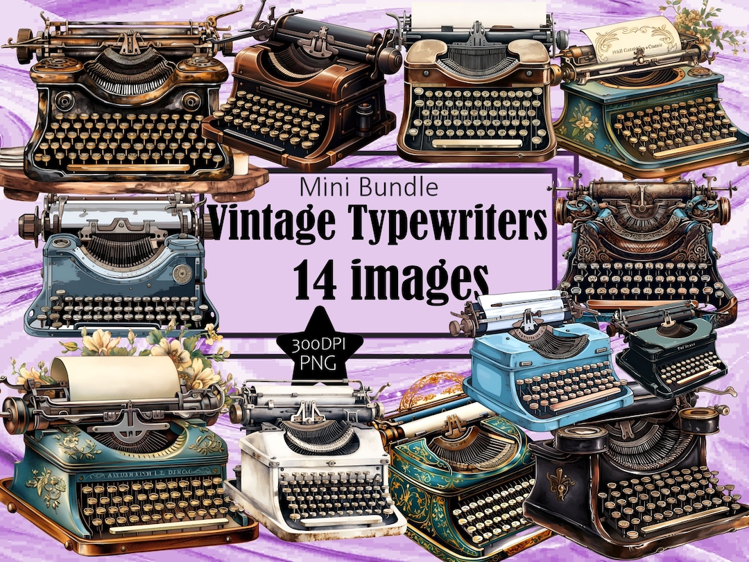 Antique Typewriters Vintage Typeset Letter Writing Aged Clipart Dye ...
