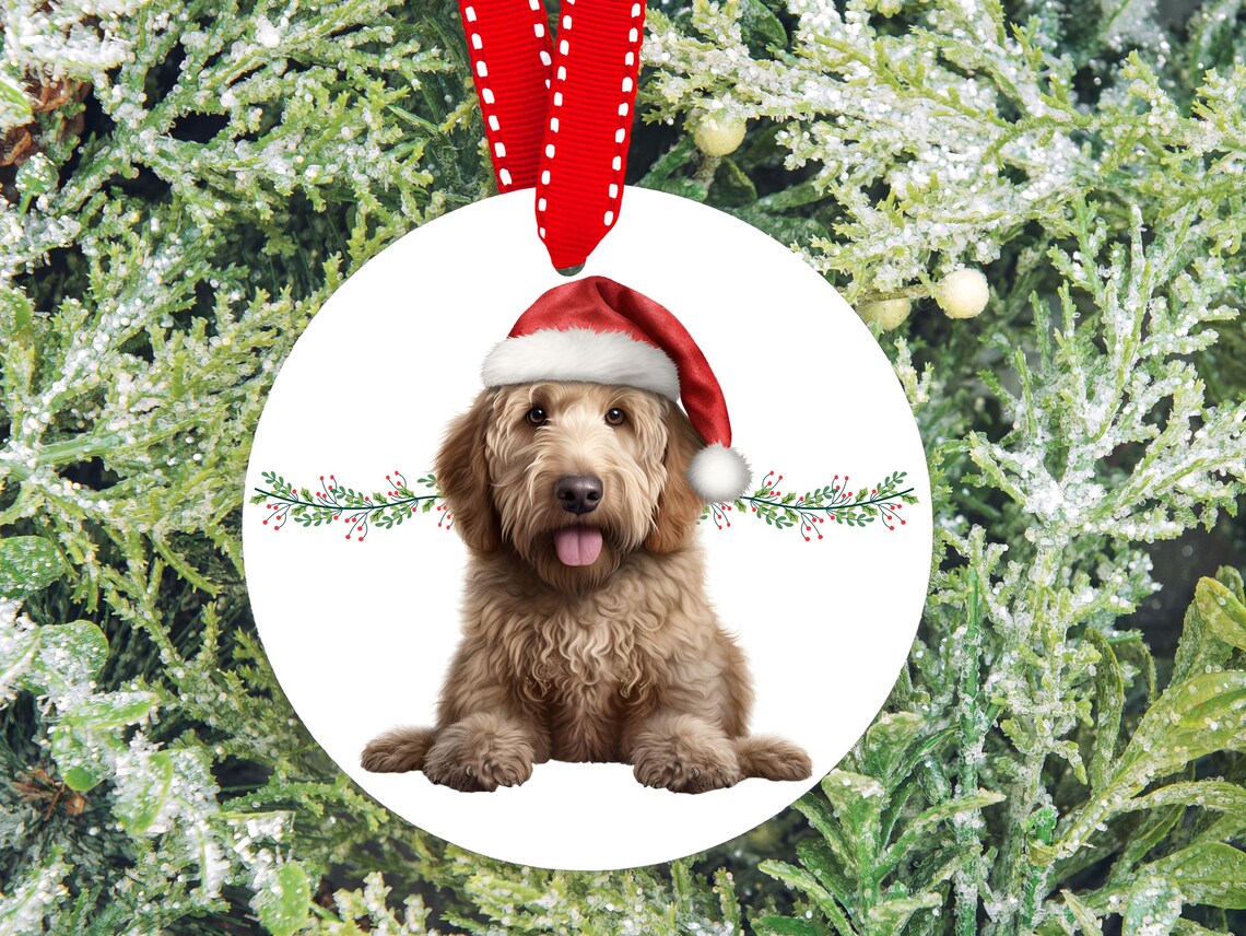 Labradoodle Doodle Red Santa Hat Christmas Graphics Dog Mom Art ...