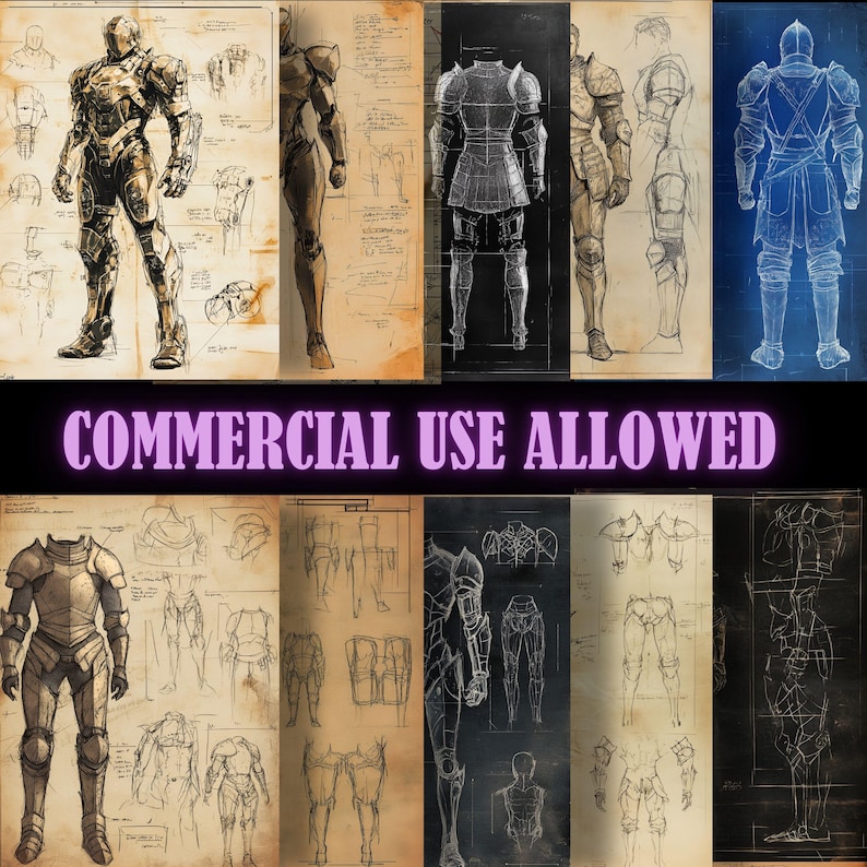 Medieval Armor Blueprints Patent Drawings PNG Printable Schematic ...