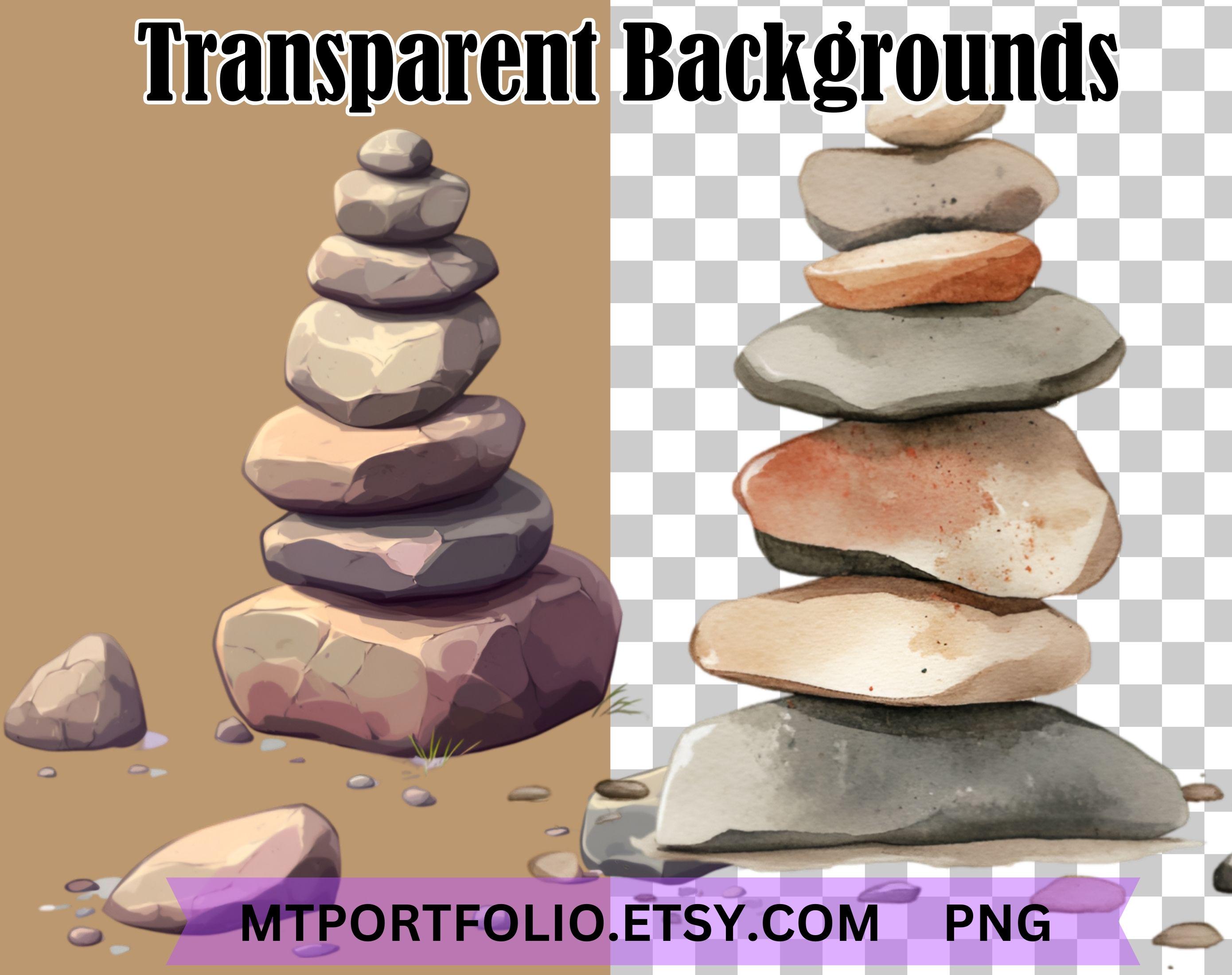 Rock Stack Clipart River Rocks PNG Graphic Image Transparent Commercial ...