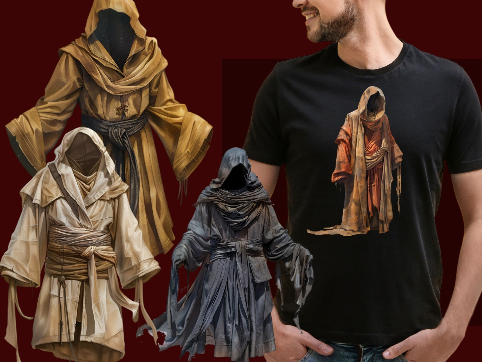 Mystical Robes Clipart Tattered Cloak PNG Cosplay Cleric Clipart ...