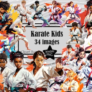 Karate Kids PNG Clipart Martial Arts PNG Graphics Transparent Commercial Digital Download Sublimation Journal Jiu Jitsu Black Belt Bundle