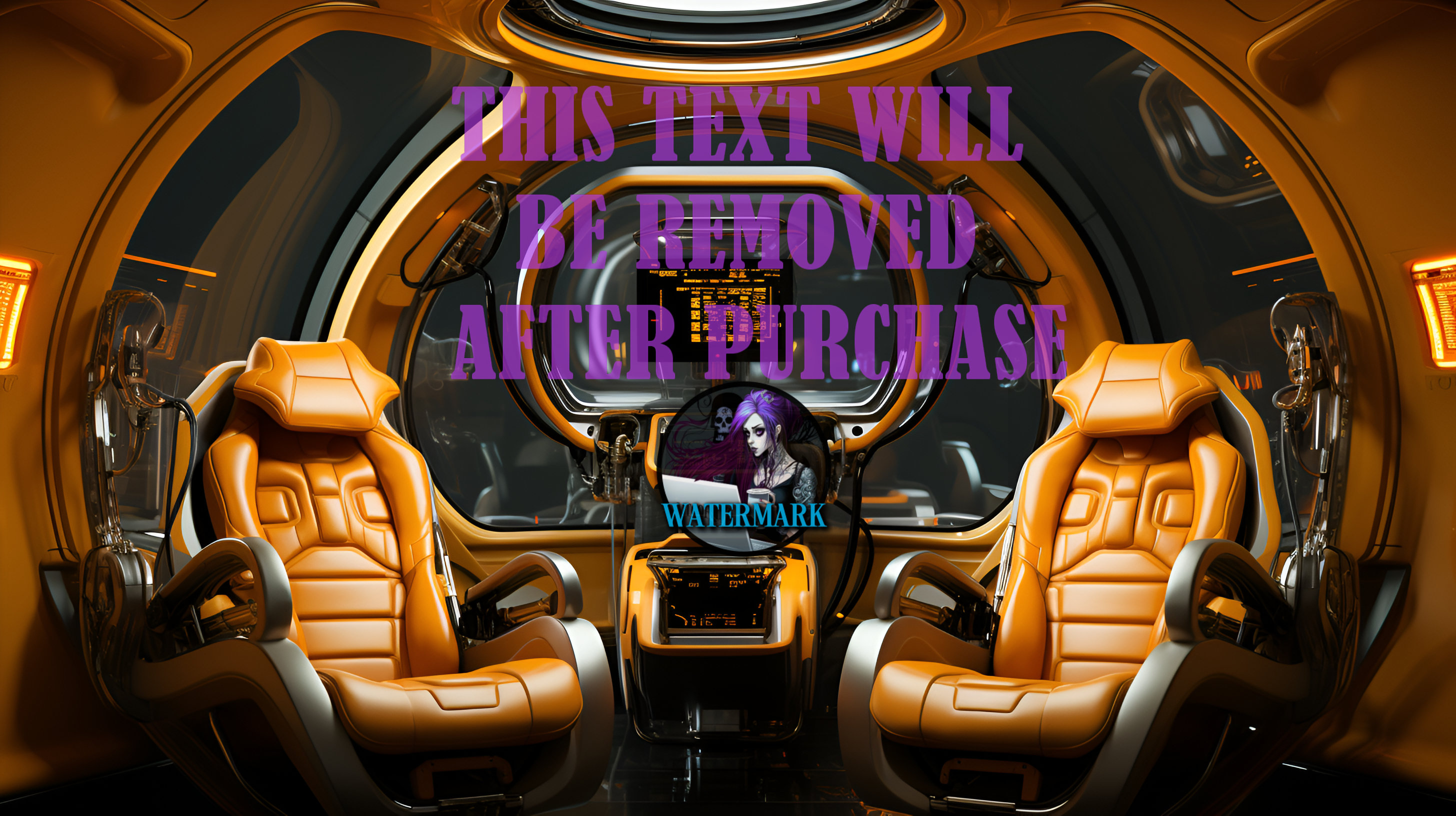 Alien Ship Interior Orange 4 Pack Zoom Background Virtual Meeting ...