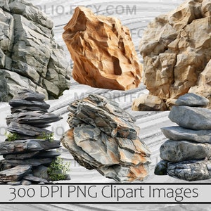 Rocks Clipart River Rocks PNG Graphic Obsidian Image Transparent Commercial License Digital Download Sublimation Zen Rock Stack Junk Journal image 5