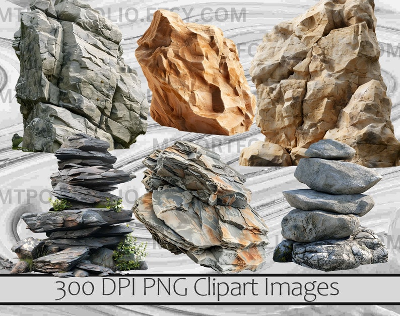 Rocks Clipart River Rocks PNG Graphic Obsidian Image Transparent Commercial License Digital Download Sublimation Zen Rock Stack Junk Journal image 5