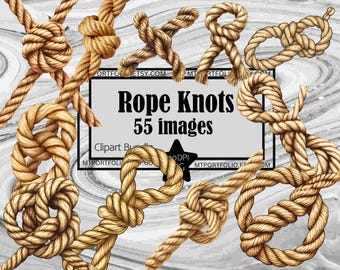 Rope Knots Clipart Nautical Knots PNG Rope Display Educational Graphics Transparent Commercial Digital Download Sublimation Journal Bundle
