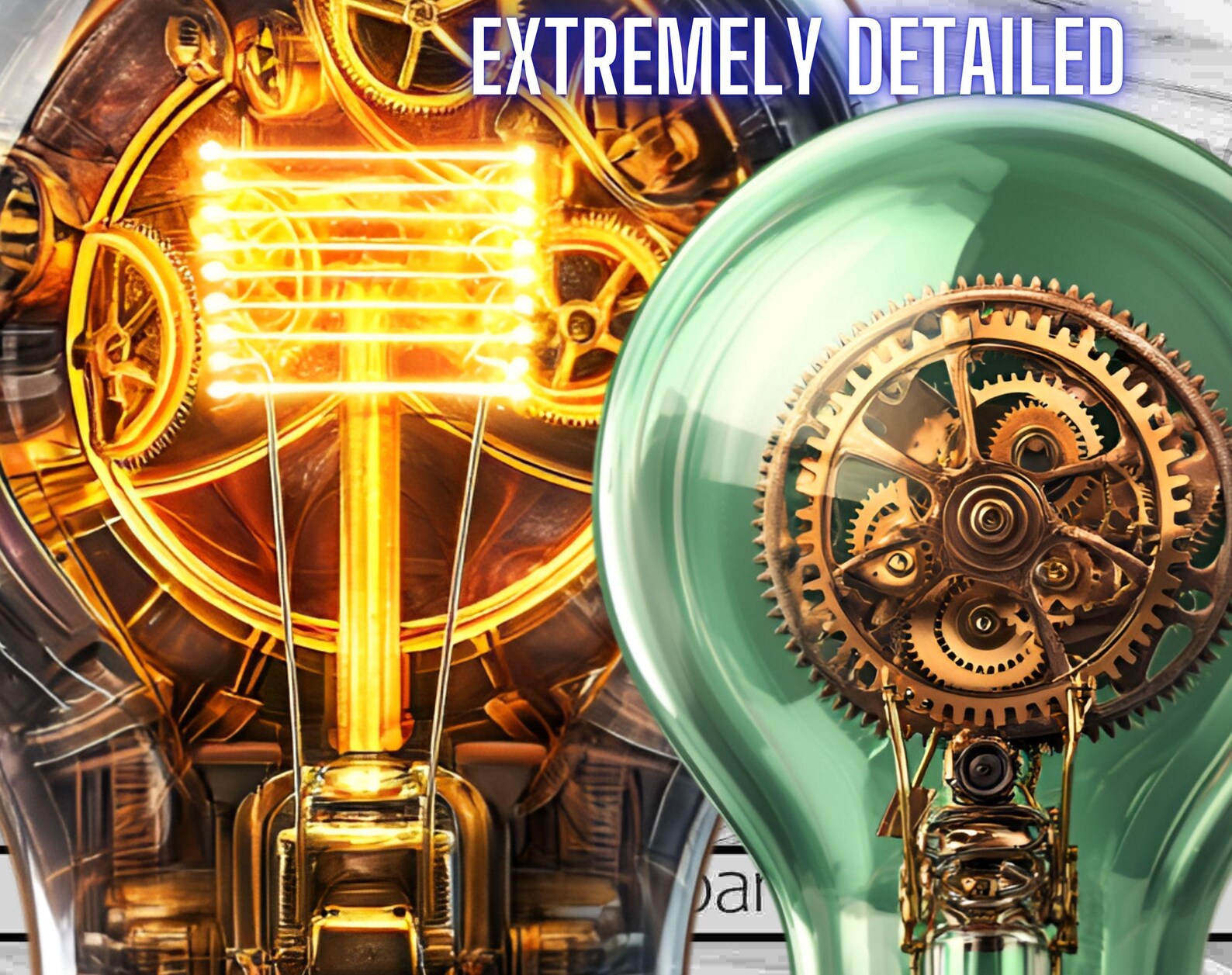 Steampunk Clipart Steampunk Lightbulb PNG Bundle Vintage Light Bulb PNG ...