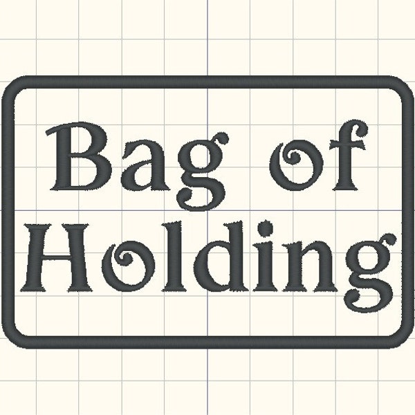 Bag of Holding Embroidery design pattern 4 inches - INSTANT Download