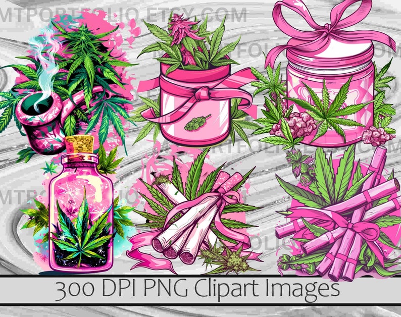 Cannabis Cake Clipart Weed Cupcake PNG Stoner Marijuana Bundle PNG Graphics Transparent Commercial Use Digital Download Sublimation Journal image 6