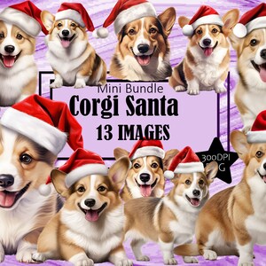 Pembroke welsh corgis Rote Weihnachtsmütze Weihnachten Grafiken Hund Mama Kunst Sublimation Bundle Junk Journal Scrapbook PNG Datei Transparent Download