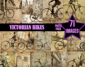 Vintage Bicycle Journal Digital Victorian Bicycle Paper Print for Wall Art European Travel Bike Sepia Print Junk Journal Printing ScrapBook