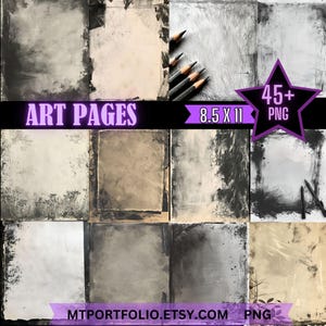 Kohle Kunstwerk Journal Digital 8,5 x 11 Papier Druck 45er Pack Schattierung Bleistift Papier Wand Kunst Ephemera Junk Journal ScrapBook Sofort Download