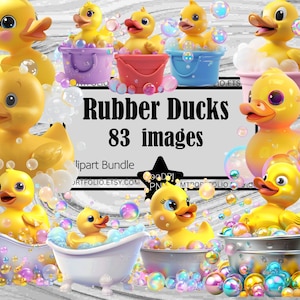 Rubber Duck Clipart PNG Classic Yellow Duck Clipart Bathtub Duck Graphic Bubble Bath Transparent Commercial Digital Download Sublimation