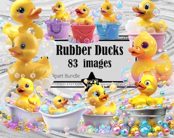 Rubber Duck Clipart PNG Classic Yellow Duck Clipart Bathtub Duck Graphic Bubble Bath Transparent Commercial Digital Download Sublimation