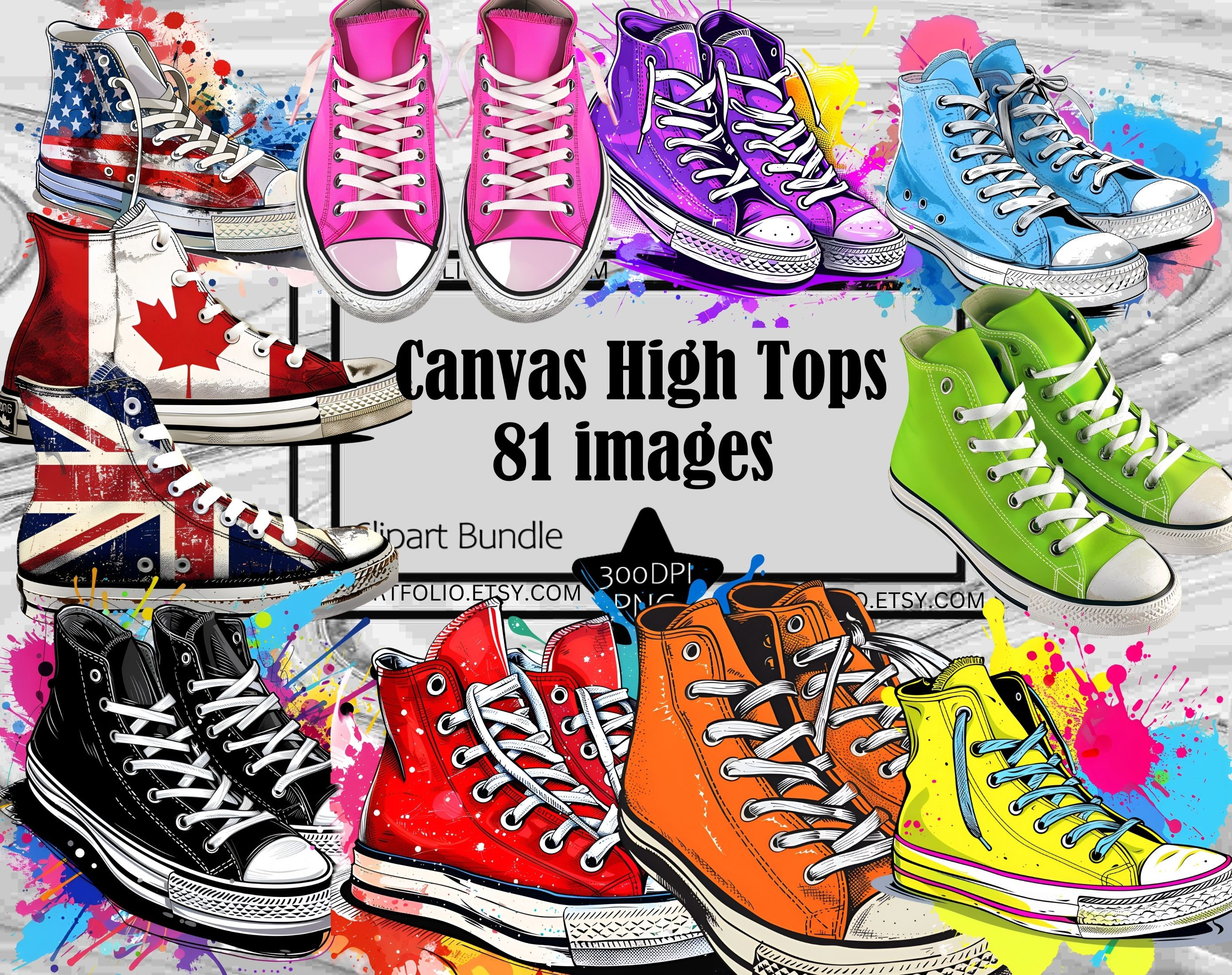 Retro 80s Shoes Clipart High Top Neon 80s PNG 80s Retro Fashion
