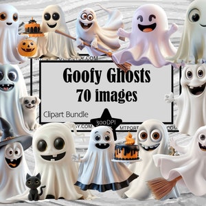 Goofy Ghosts Clipart Anime Geist PNG Grafik Dummer Geist Transparent Kommerzielle Lizenz Digitaler Download Sublimation Junk Journal