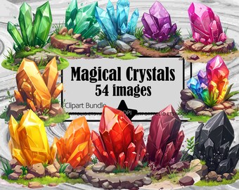 Clipart de cristal mágico, gráficos PNG de cristal de cuarzo, cristal zen espiritual, PNG de cristal curativo, licencia comercial, diario de sublimación digital
