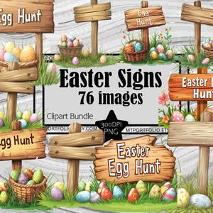 Ostern Holzschild Clipart Vintage Ostereiersuche Rustikal Holz PNG Grafik Transparent verwittertes Holz Digital Download Junk Journal