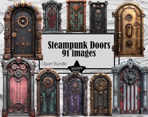 スチームパンクドアクリップアート スチームパンクポータルクリップ
