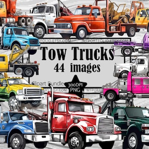 Abschleppwagen Clipart Abschleppwagen PNG Clipart Bundle Wrecker PNG Bergungsfahrzeug Clipart Papier Handwerk Junk Journal Abschleppen Rig Abschleppwagen PNG