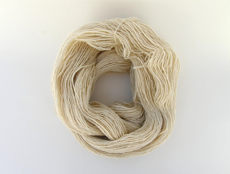 Natural White Wool Warp Yarn for Hand Looms, Navajo Weaving Warp, 4oz skein image 1