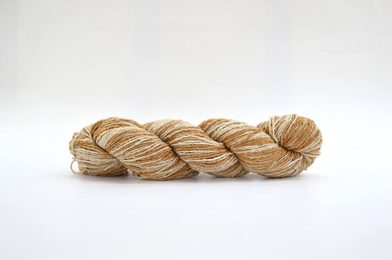 Tan Silk Viscose Yarn Beige and White Variegated Fair Trade Yarn