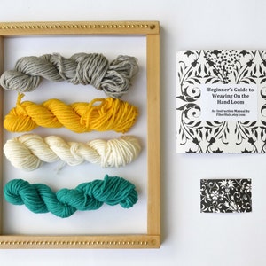 Beginner Weaving Loom Kit with Frame Loom - Natural Finish Weaving Loom