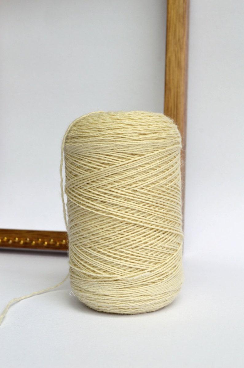 Natural White Wool Warp Yarn, Navajo Weaving Warp, 8oz ball image 4