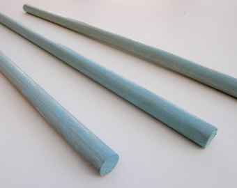 Dowel Rods for Hanging Wall Art - Fiber Art and Weavings - Turquoise Finish - Set of 3 - 3/8" x 11"