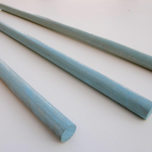 Dowel Rods for Hanging Wall Art - Fiber Art and Weavings - Turquoise Finish - Set of 3 - 3/8" x 11"