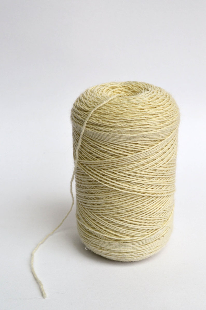 Natural White Wool Warp Yarn, Navajo Weaving Warp, 8oz ball image 3