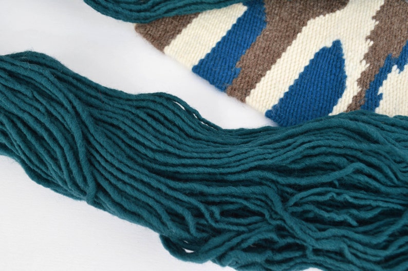 Teal Weaving Yarn Navajo Weaving Yarn Wool Yarn 4oz Skein Etsy