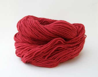 Red Weaving Yarn, Navajo Weaving Yarn, Wool Yarn, 4oz skein