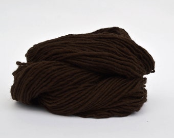 Dark Brown Weaving Yarn, Navajo Weaving Yarn, Wool Yarn, 4oz skein