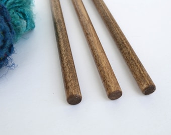 Weaving Dowels for Hanging Wall Art - Walnut Finish - Set of 3 - 3/8" x 11"