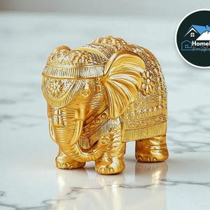 Elephant Resin Home Statue | Miniature Figurine for Shelf Display | Decorative Animal Ornament | Creative Small Sculpture Decoration