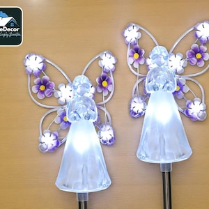 Angel Solar Garden Light | Waterproof Outdoor Pathway Lighting | Decorative Yard Display Statue | Lawn or Patio Landscape AccentET