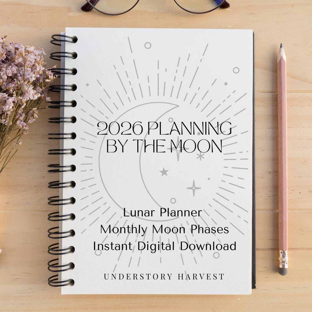 Moon Phase Weekly Planner Track Lunar Cycles Weekly Planner Sabbat and ...