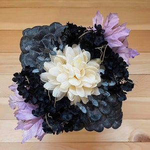 Gift Boxes, Floral arrangement, Elegant black flowers, Handmade flower arrangement, Dark flower theme
