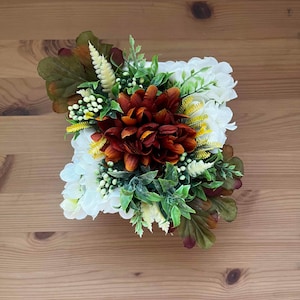 Gift boxes, Floral arrangement, Fall theme floral design, Orange flowers